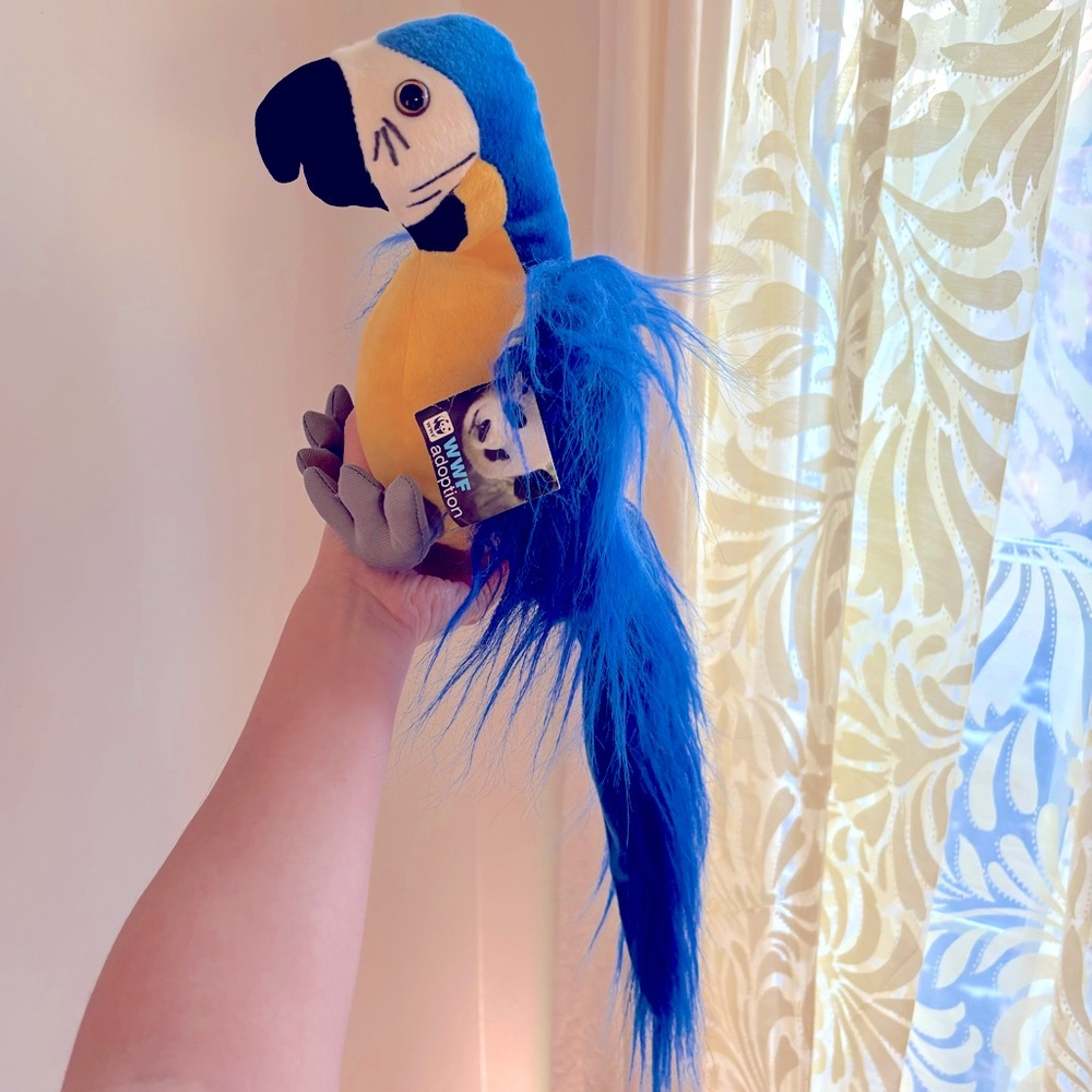Blue Macaw Plush Fiesta WWF adoption Realistic Stuffed Animal Plush Toy‎ 9 Inch